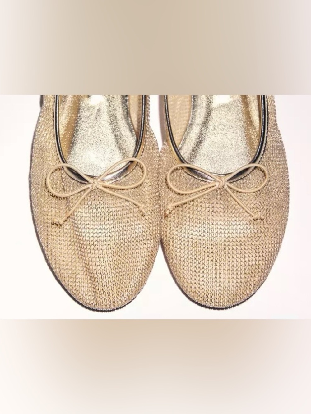 Mango Mesh Ballet Flats With Bow - Picture 11 of 11